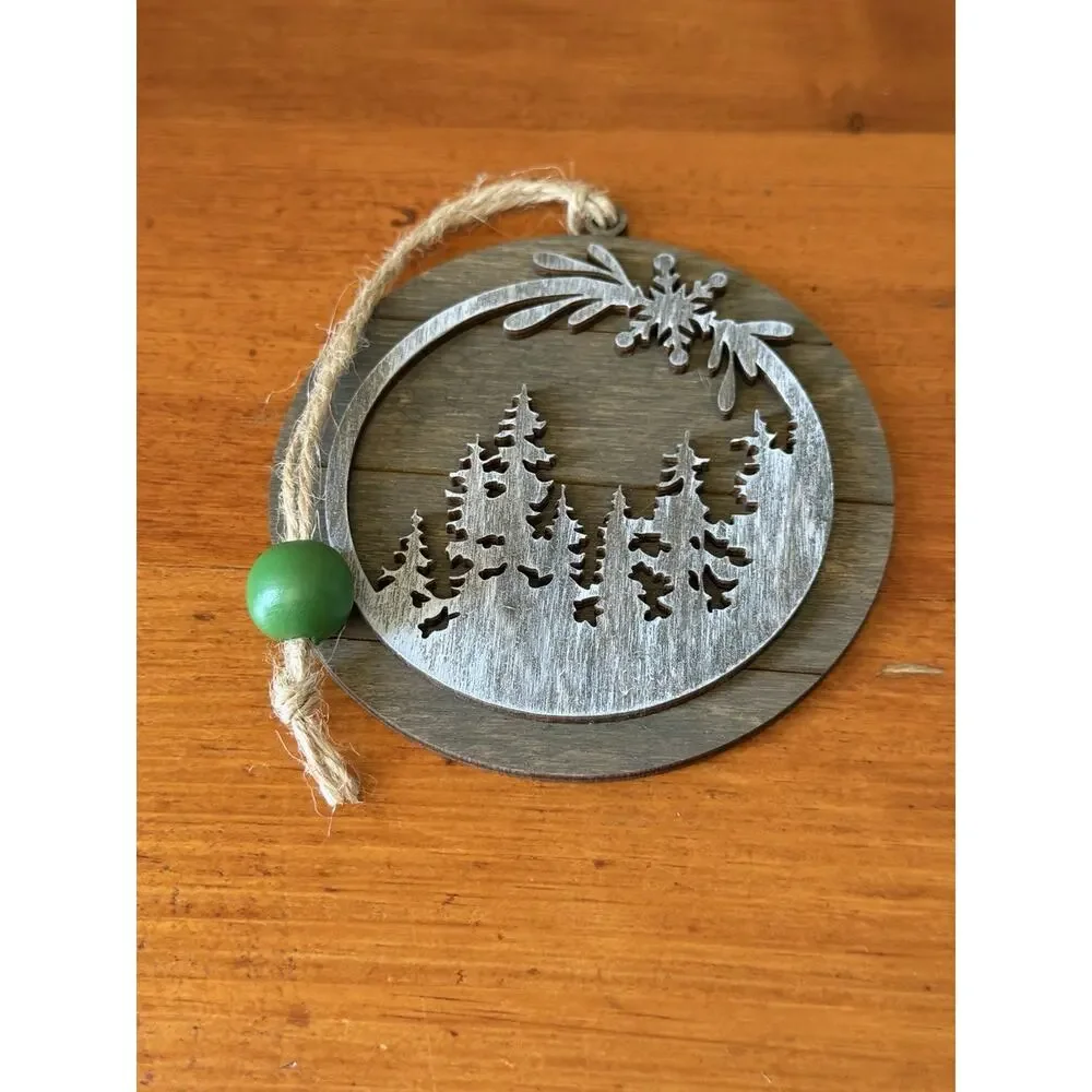 Pink Farmhouse Christmas Ornament Nutcracker Snowflake Tree Farm Rustic Decor